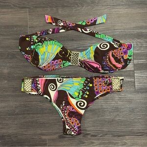 Trina Turk Ivory Swim Bandeau Top Size 10